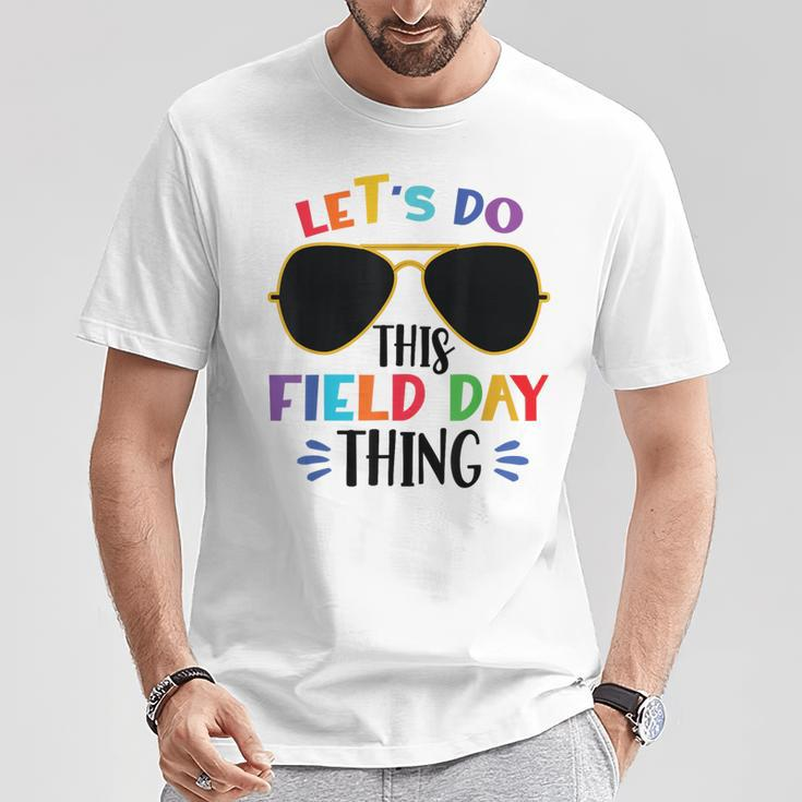 Let's Do This Field Day Thing Colors Quote Sunglasses Boys T-Shirt Unique Gifts