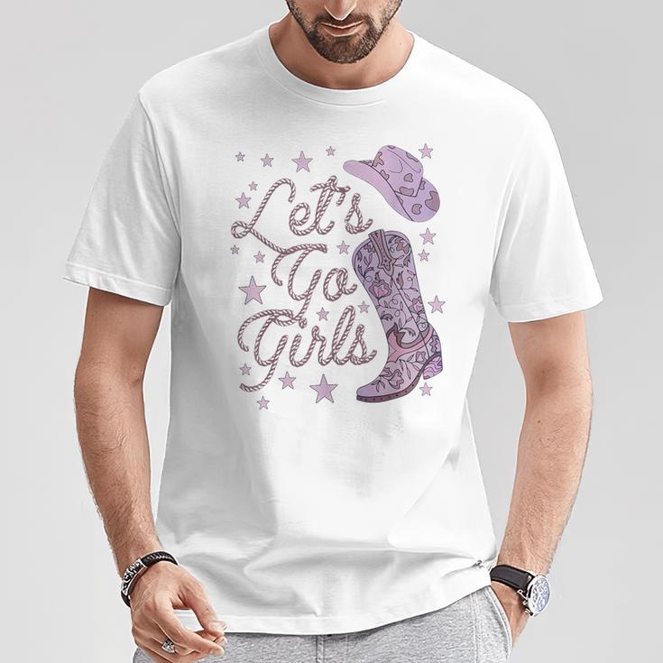 Let's Go Girls Cowgirl Hat Cowboy Boots Bachelorette Party T-Shirt Unique Gifts