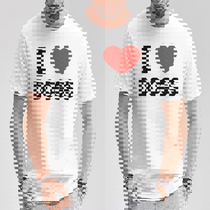 I Love Dogs Amante De Los Perros Retro I Heart Dogs Camiseta unisex Regalos divertidos