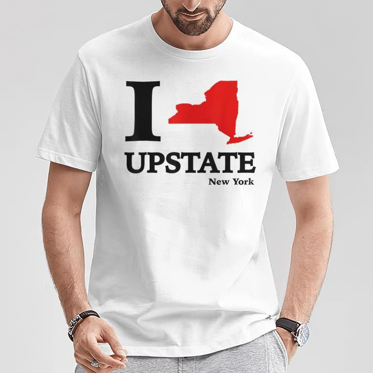 I Love Upstate Ny New York Heart Map T-Shirt Unique Gifts