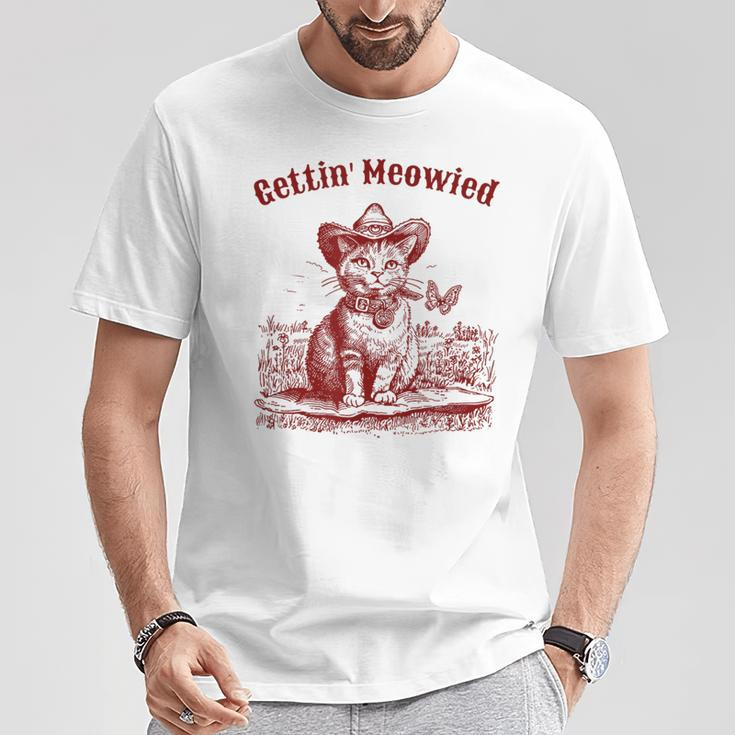 Meowdy Bachelorette Party Cowgirl Cowboy Cat Bridal Squad T-Shirt Unique Gifts