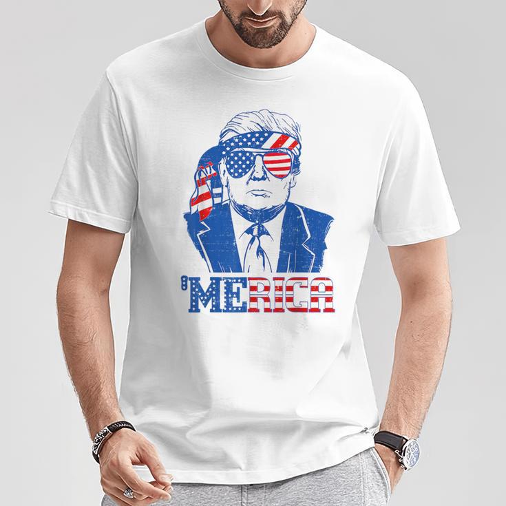 'Merica Donald Trump Trump 4Th Of July American Flag T-Shirt Unique Gifts