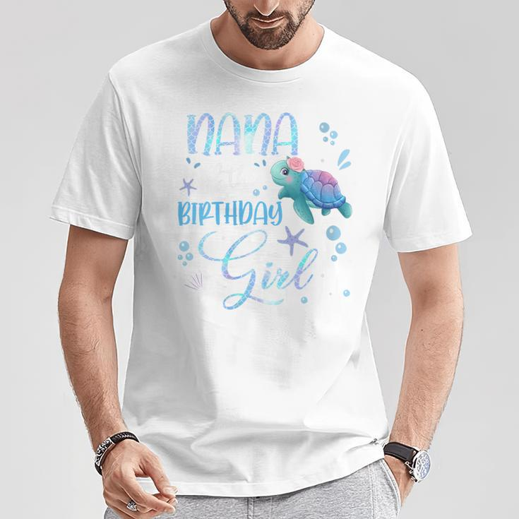 Nana Of The Birthday Girl Turtle Family Matching Party Squad T-Shirt Unique Gifts