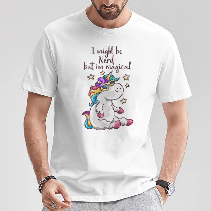 Nerd Pixel Einhorn 80S T-Shirt Lustige Geschenke