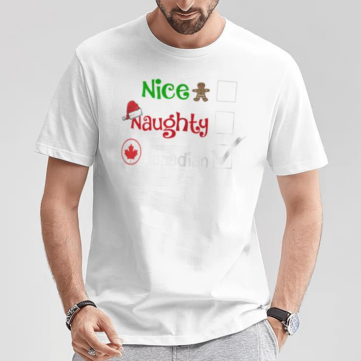 Nice Naughty Canadian Canada Santa Christmas Pyjama Pjs T-Shirt Unique Gifts