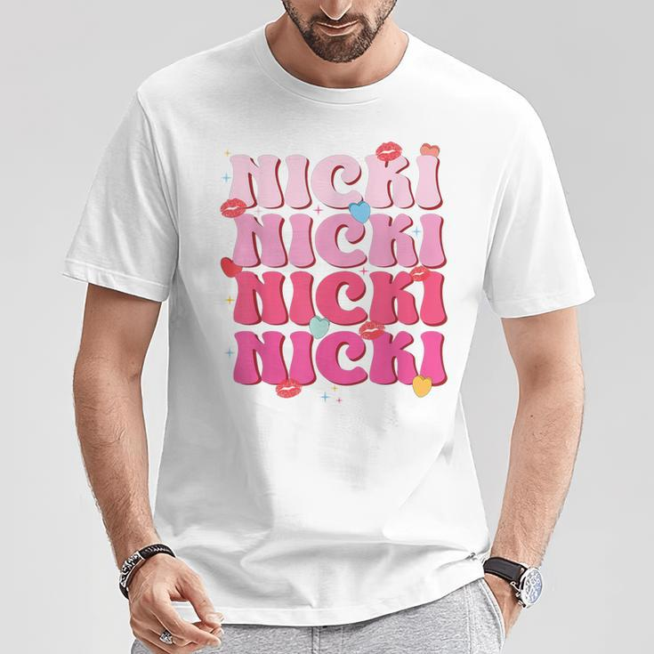 Nicki Personalized Name I Love Nicki Vintage T-Shirt Funny Gifts
