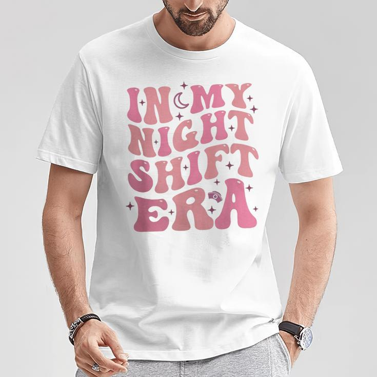 In My Night Shift Era Retro Night Shift Rn L&D Er Nursing T-Shirt Personalized Gifts