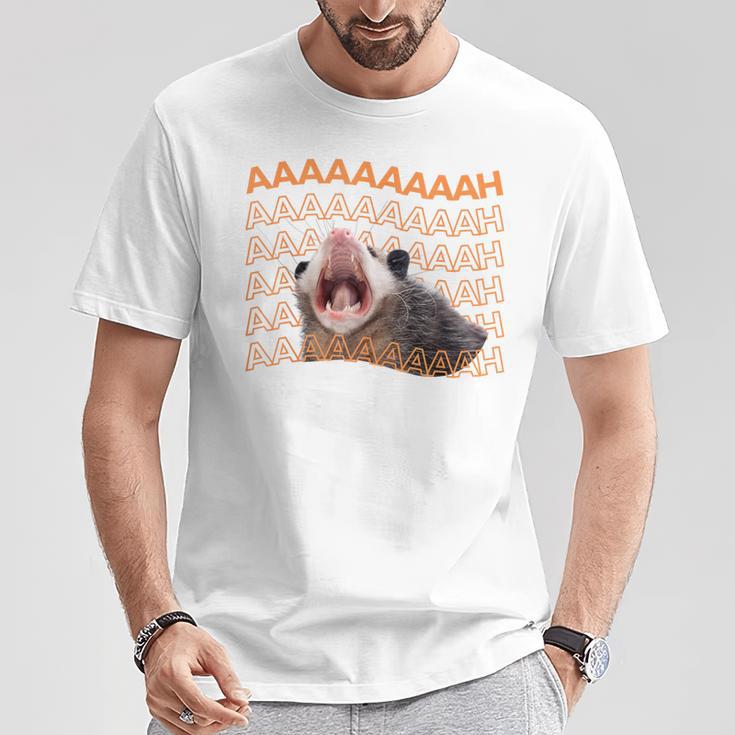 Opossum Screaming Possum Trash Cat Meme Women T-Shirt Unique Gifts