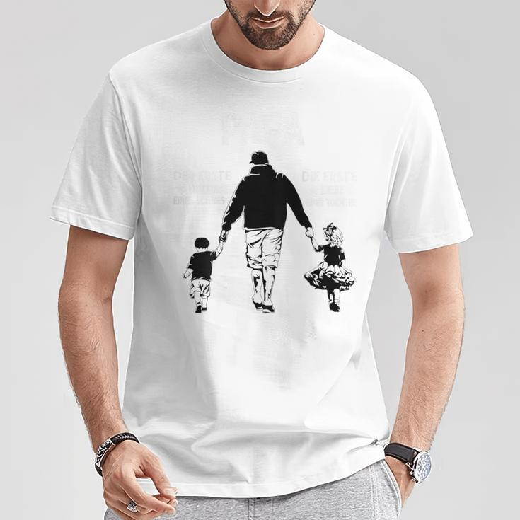 Papa Der Erste Held Eines Sohnes Erste Liebe Einer Tochter T-Shirt Lustige Geschenke