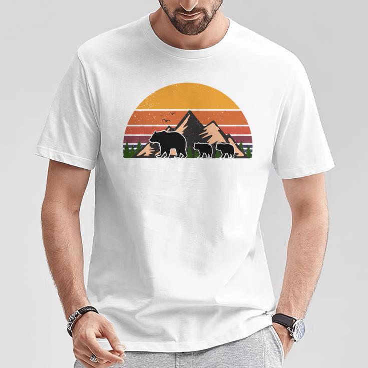 Papa Zwillingeater Geschenkatertag Papi Bär T-Shirt Lustige Geschenke