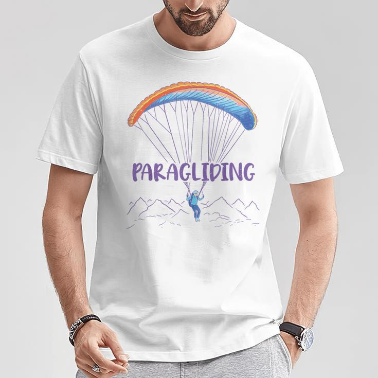 Paraglider Text Auf Parachute Mit Paraglider Flies In Gray T-Shirt Lustige Geschenke