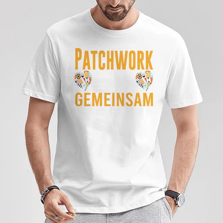 Patchwork Papa Gemeinsam Sind Wir Stark Bonus Papa Spruch T-Shirt Lustige Geschenke