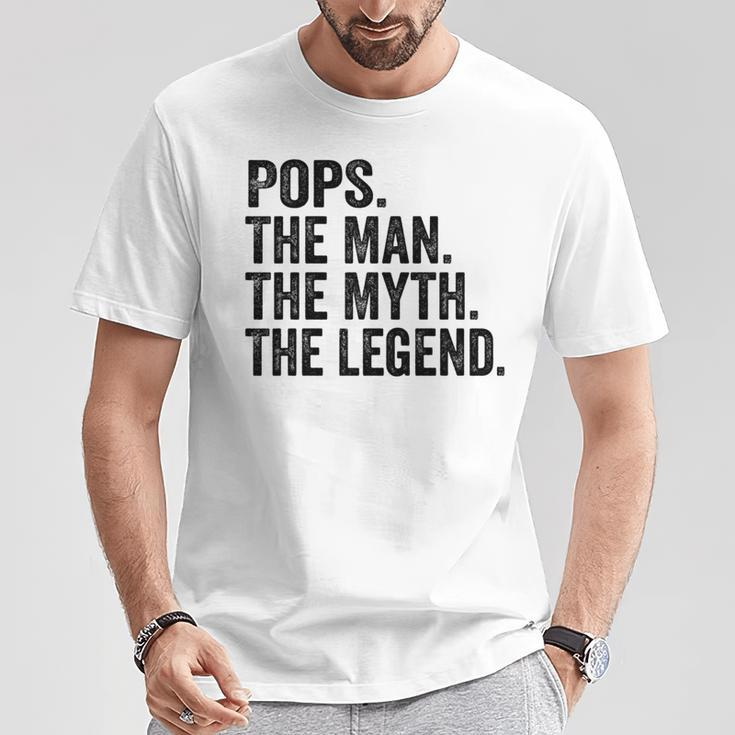 Pops Der Mann Der Mythos Die Legende Papaatertag T-Shirt Lustige Geschenke
