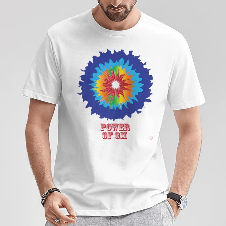 Power Of Om Colorful Tie Dye Yoga Gym Peace T-Shirt Unique Gifts