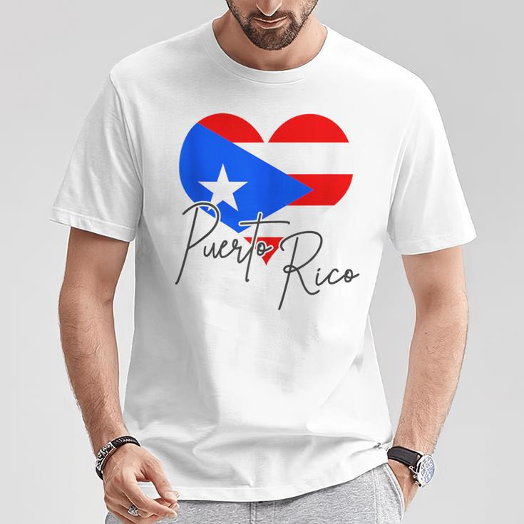 Puerto Rico Flag Heart Cute Puerto Rican Pride Souvenir T-Shirt Unique Gifts