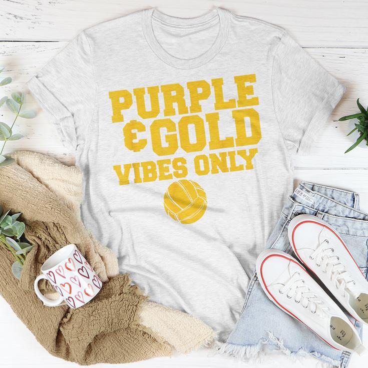 Purple Gold Game Day High School Volleyball Group Team T-Shirt Unique Gifts