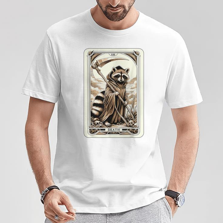 Raccoon Tarot Card Death Witchcraft Occult Raccoon T-Shirt Unique Gifts
