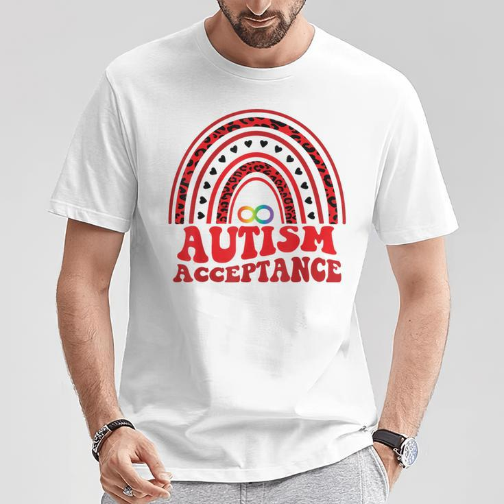 Red Instead Autism Awareness Acceptance Education Teacher T-Shirt Unique Gifts