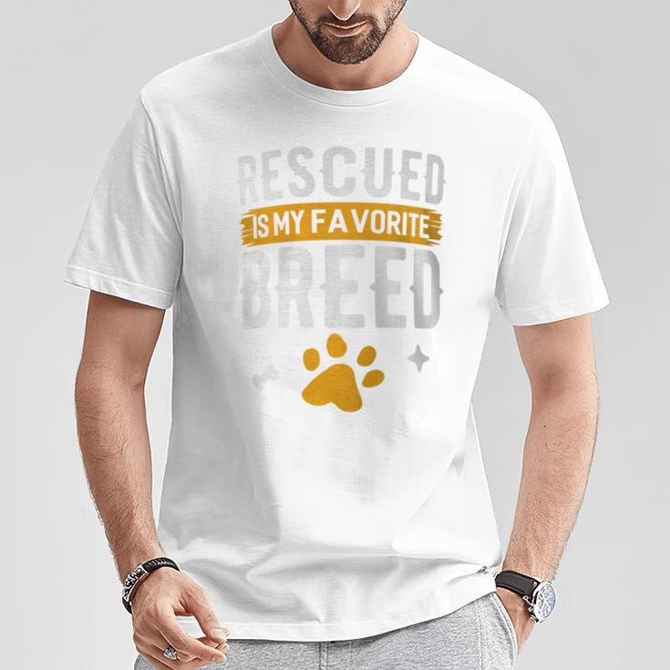 Rescued Is My Favorite Breed Animal Rescue Foster T-Shirt Unique Gifts