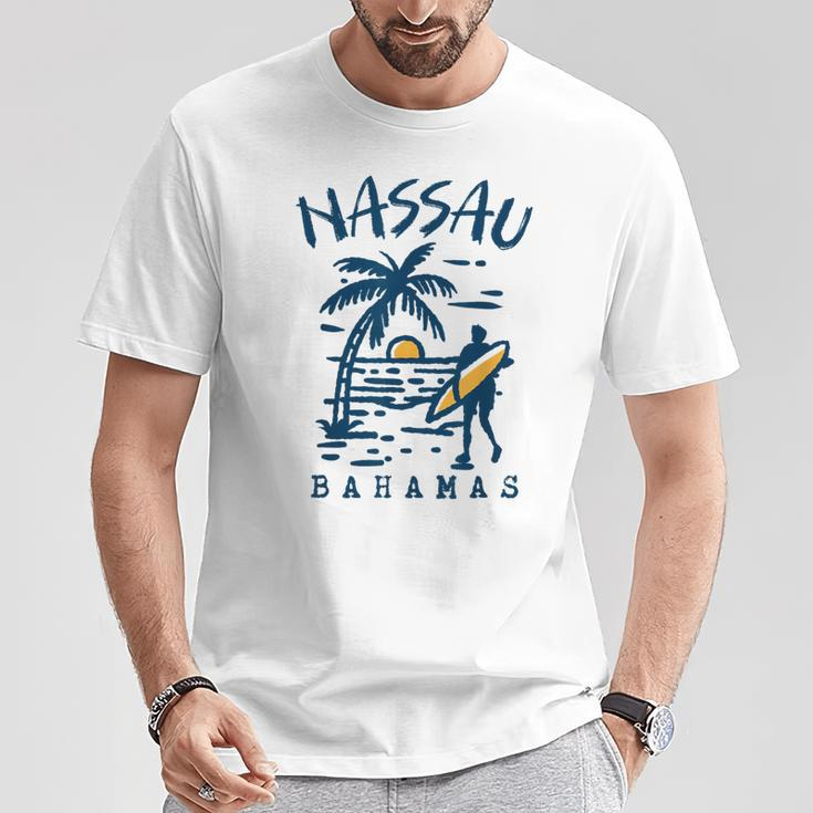 Retro Nassau Bahamas Trip Bahamas Vacation Beach Sunset T-Shirt Unique Gifts