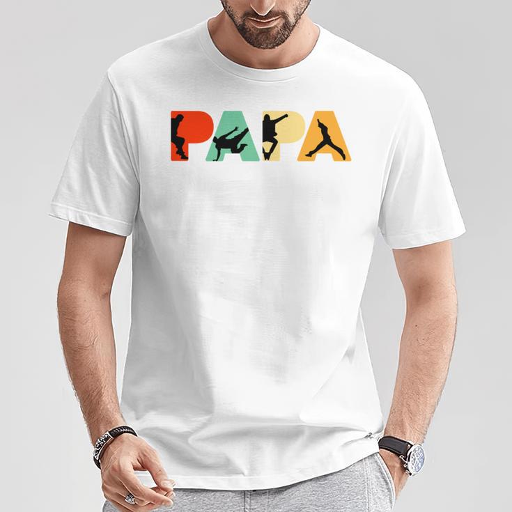 Retro Parkour Papa Lustigerintage Papa Parkour T-Shirt Lustige Geschenke