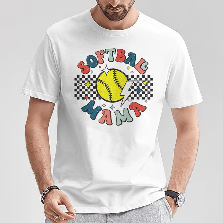 Retro Softball Mama Softball Sports Mom Travel Ball T-Shirt Unique Gifts