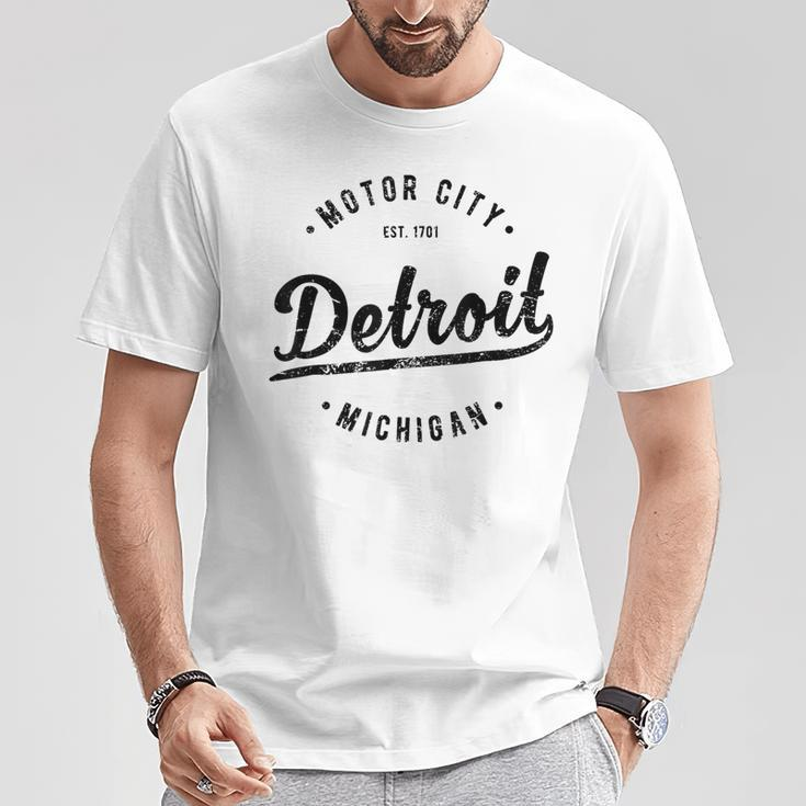 Retro Vintage Detroit Mi Souvenir Motor City Classic Detroit T-Shirt Lustige Geschenke