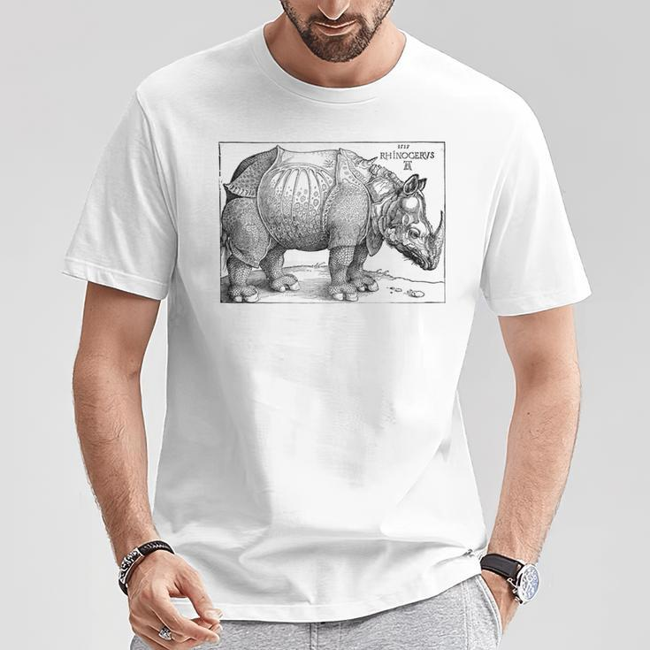 Rhinoceros Albrecht Durer Vintage Illustration Engraving T-Shirt Lustige Geschenke