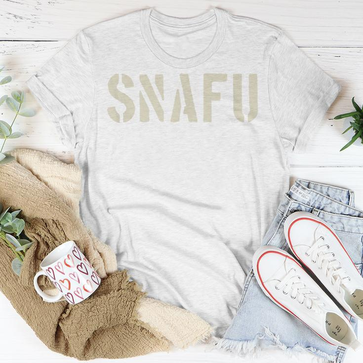 Snafu Military Slang Stencil Look Letters T-Shirt Unique Gifts