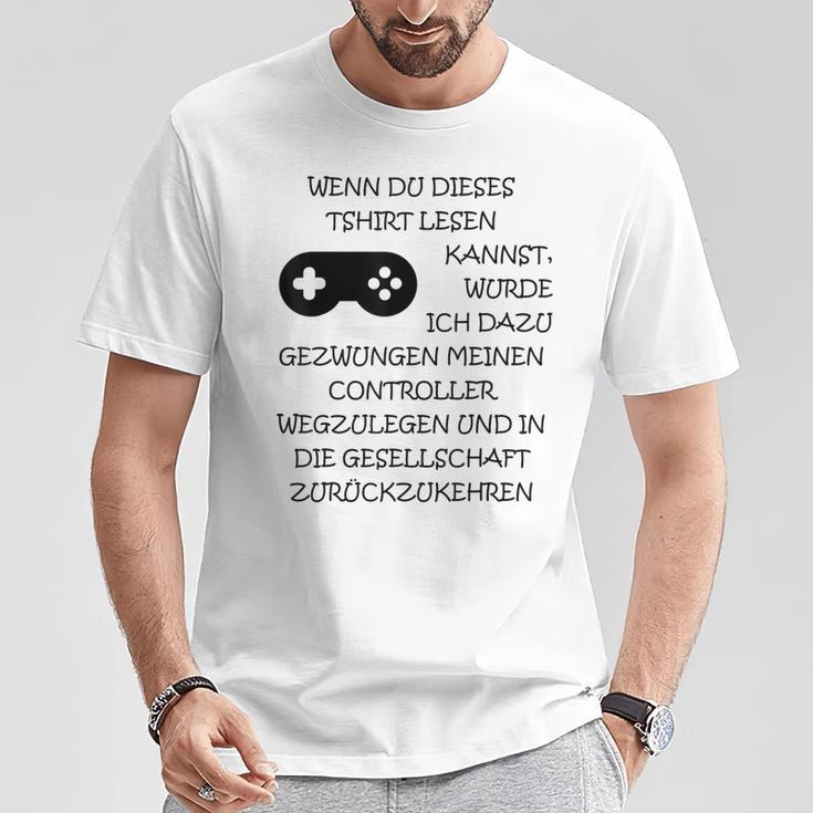 In Society Gezwung Gamer T-Shirt Lustige Geschenke