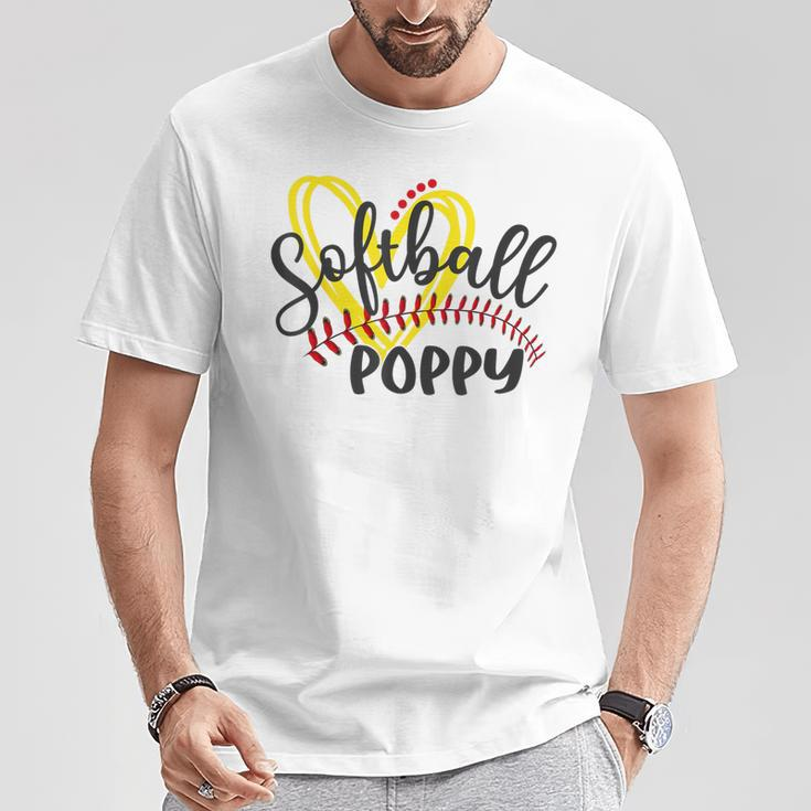Softball Poppy Heart Ball Poppy Pride T-Shirt Unique Gifts