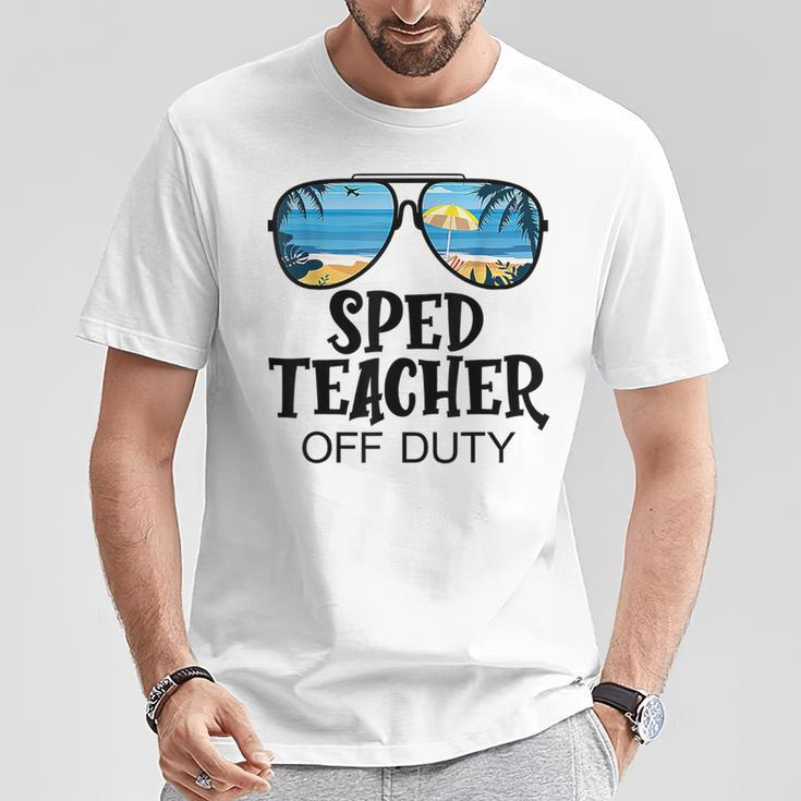 Special Education Teacher Off Duty Sunglasses Beach Summer T-Shirt Unique Gifts