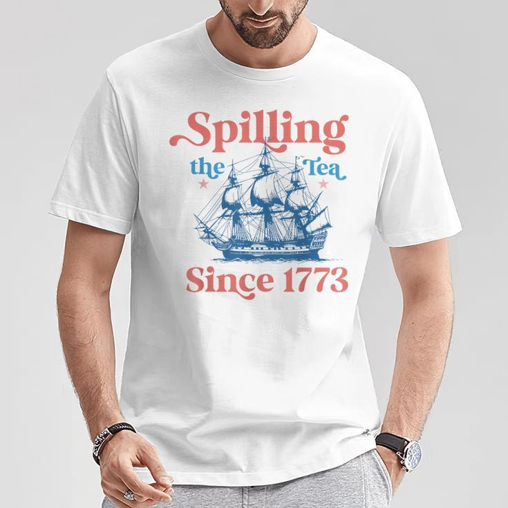 Spilling The Tea Since 1773 Vintage Us History Teacher T-Shirt Unique Gifts