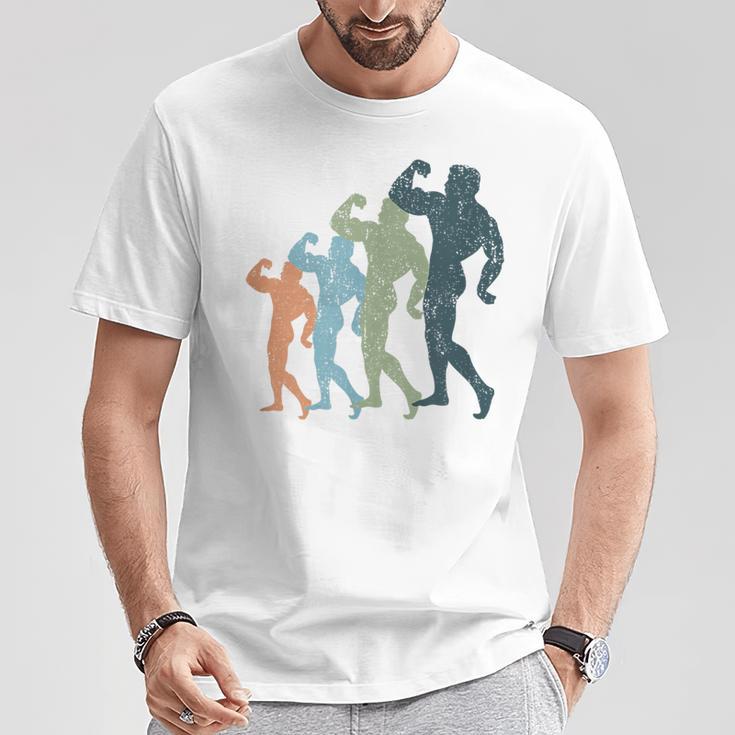 Sports Mom & Dad Silhouette Vintage Body Building T-Shirt Unique Gifts