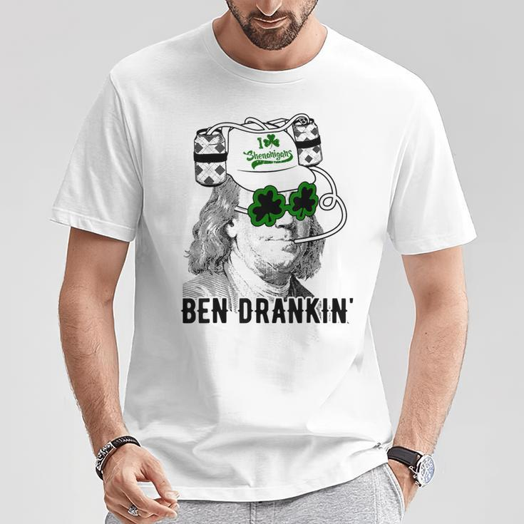 St Patrick Day Ben Drankin' I Love Shenanigans T-Shirt Unique Gifts