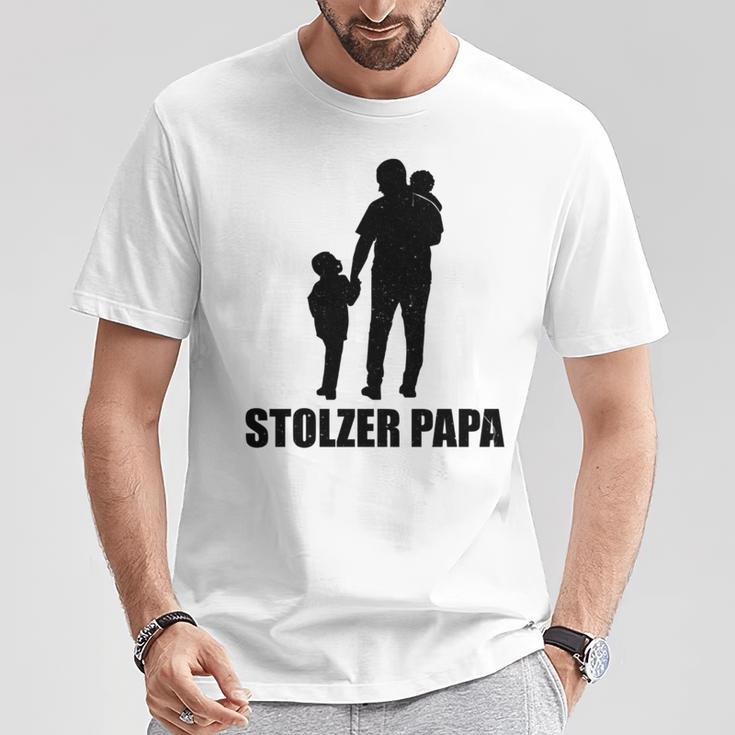 Stolzer Papa Sohn Und Tochterater Papi T-Shirt Lustige Geschenke