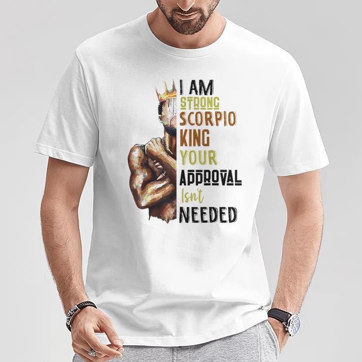 Strong Scorpio King Birthday Zodiac Astrology Dad T-Shirt Unique Gifts