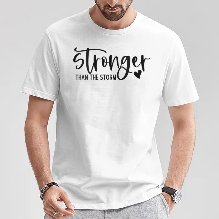 Stronger Than The Storm Inspirational Motivational Quotes T-Shirt Funny Gifts