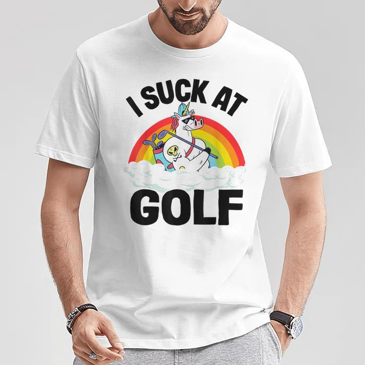 I Suck At Golf Golf Loser Unicorn Sarcastic Golfing T-Shirt Unique Gifts