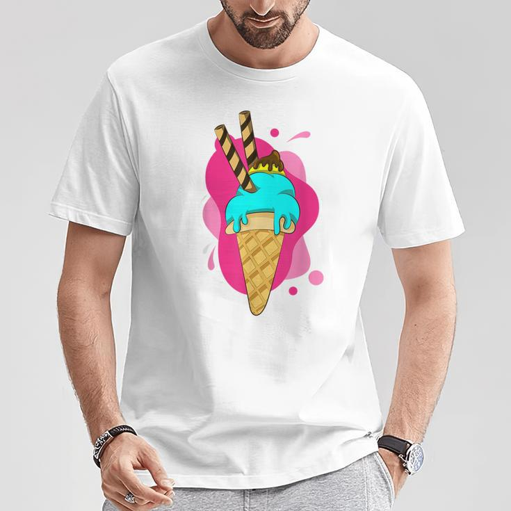 Summer Dessert Ice Cream Cone Waffle Ice Cream S T-Shirt Lustige Geschenke