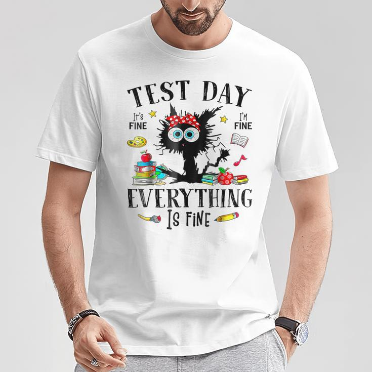Test Day Stressed Teachers & Students Testing Cat T-Shirt Unique Gifts