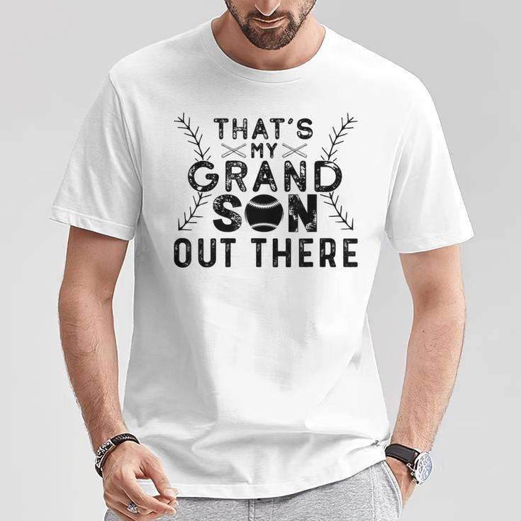 That's My Grandson Out There Baseball Grandma T-Shirt Unique Gifts