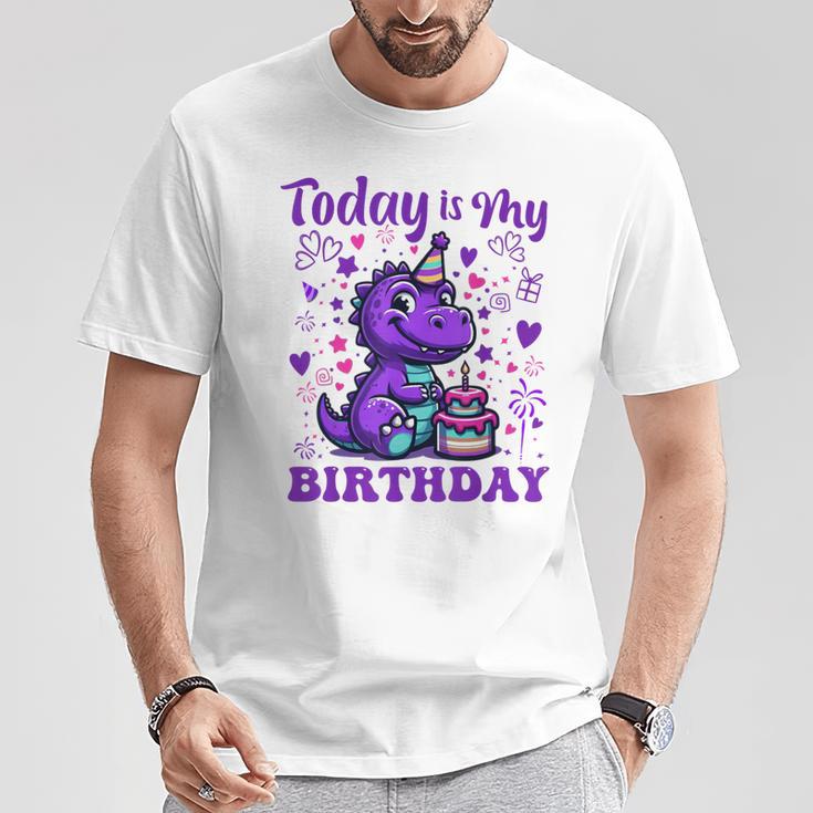 Today Is My Birthday Dinosaurier Party Dekorationen T-Shirt Lustige Geschenke