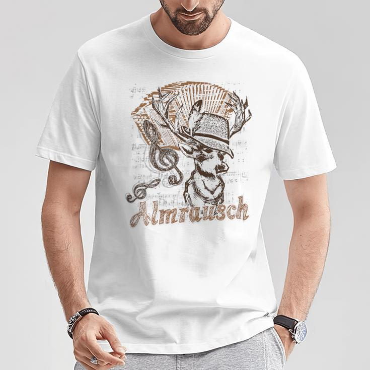 Trachten Almrausch Hirsch Steirische T-Shirt Lustige Geschenke
