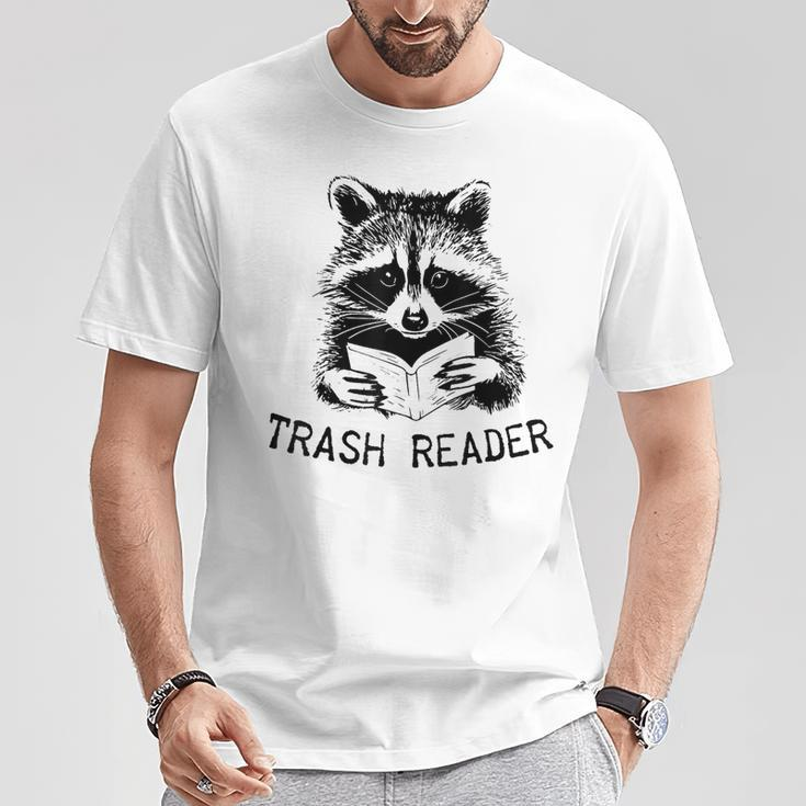 Trash Reader Bookish Raccoon Book Lover Opossum Meme T-Shirt Unique Gifts