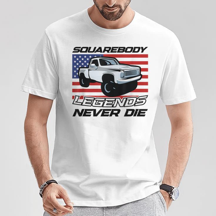 Truck Pickup 4X4 Pick Up Driver Legends Squarebody T-Shirt Unique Gifts