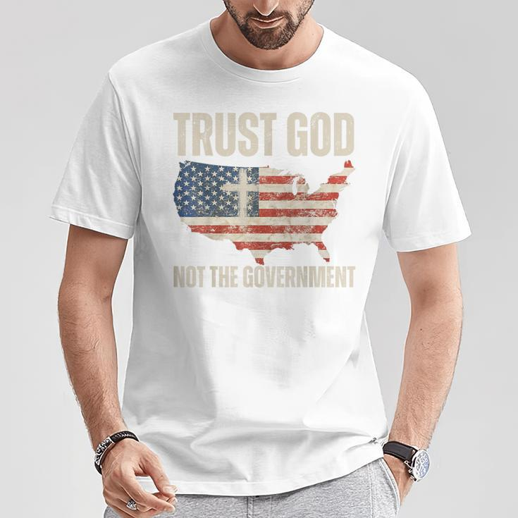 Trust God Not The Government Christian Faith America Flag T-Shirt Unique Gifts