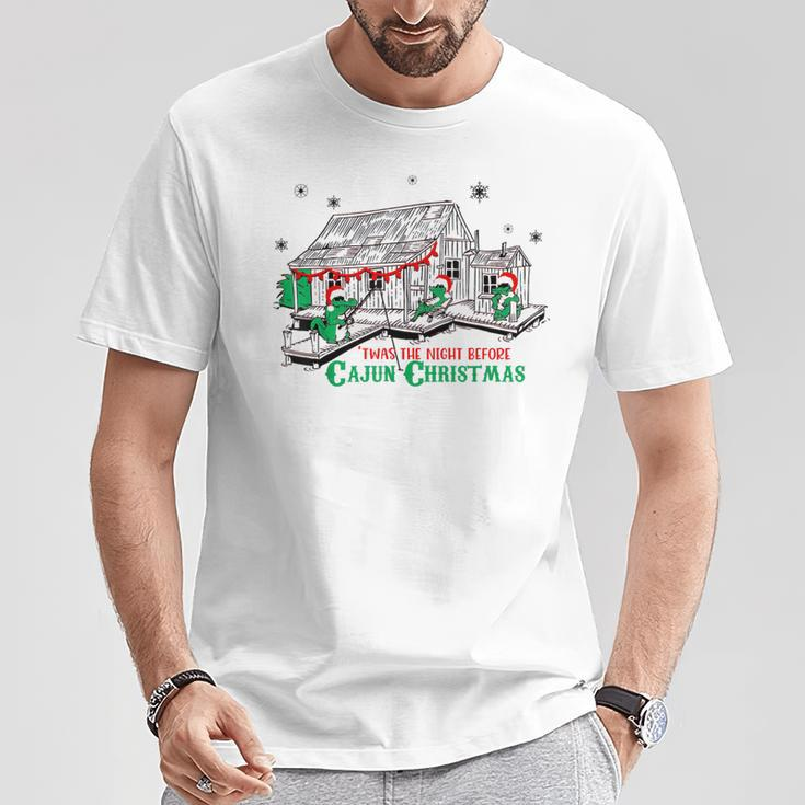 'Twas The Night Before Cajun Christmas Crocodile Xmas T-Shirt Unique Gifts