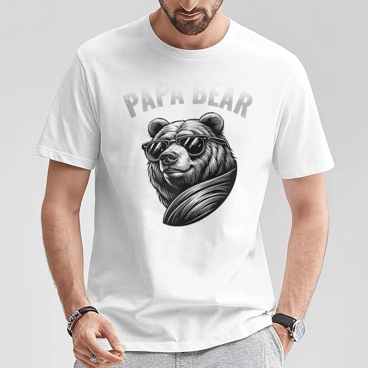 Vatertag Papa Bär Outfit Kapuzenjacke T-Shirt Lustige Geschenke