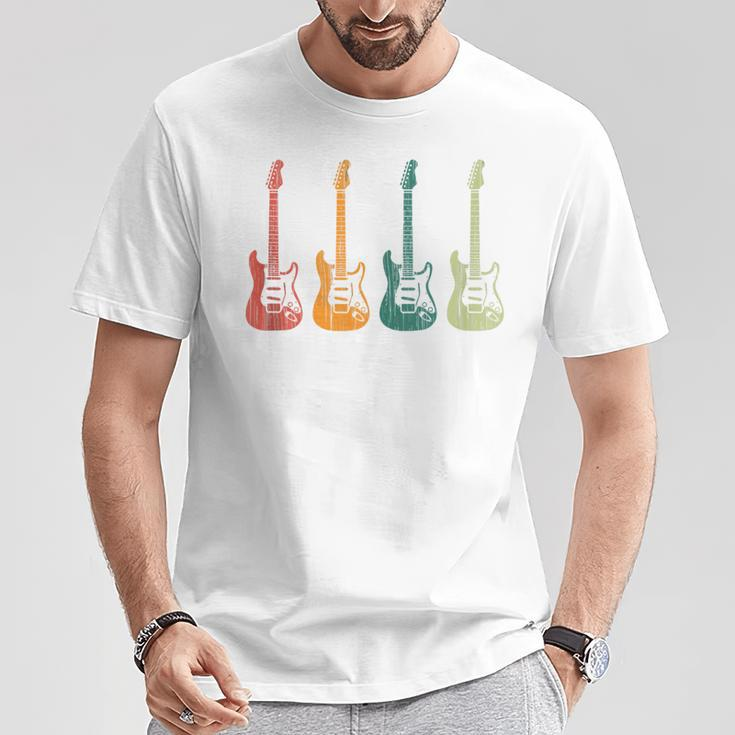 Vintage Guitars Retro Guitarists Bassist T-Shirt Unique Gifts